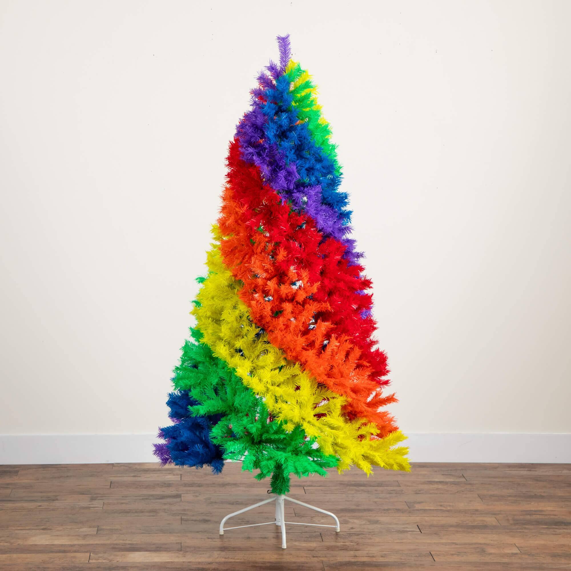 6ft. Unlit Rainbow Artificial Christmas Tree